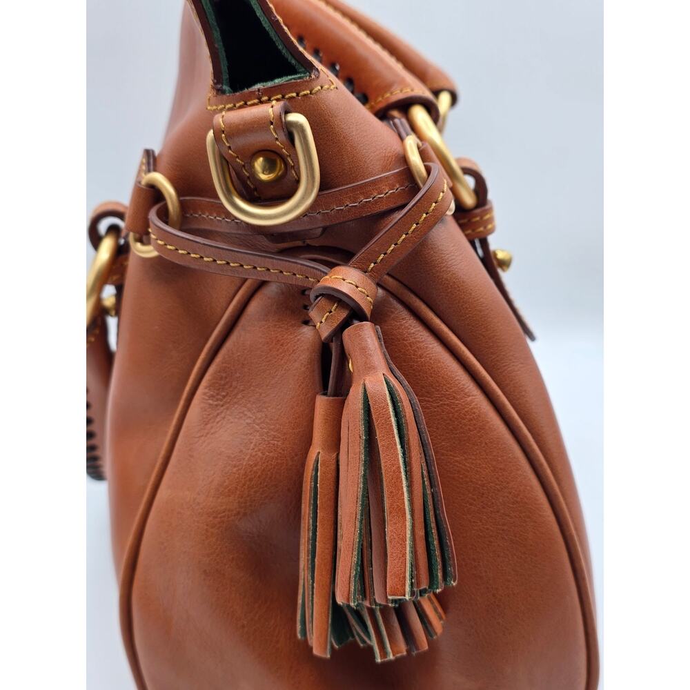 NWT Dooney & Bourke Florentine Leather Satchel Natural Brown Crossbody Bag - Picture 8 of 16